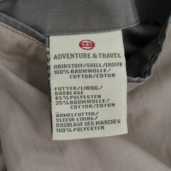 Adventure & Travel Men 54 Khaki Green Long Sleeve Collar Button Jacket Coat A&T - Picture 11 of 14